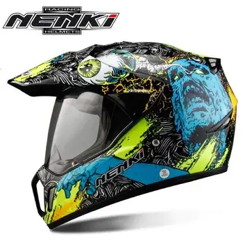 

NENKI Black Motorcycle Helmet Motorcycle Full Face Helmet Motocross Men's Adventure Downhill DH Racing Casco Moto Helmet ECE