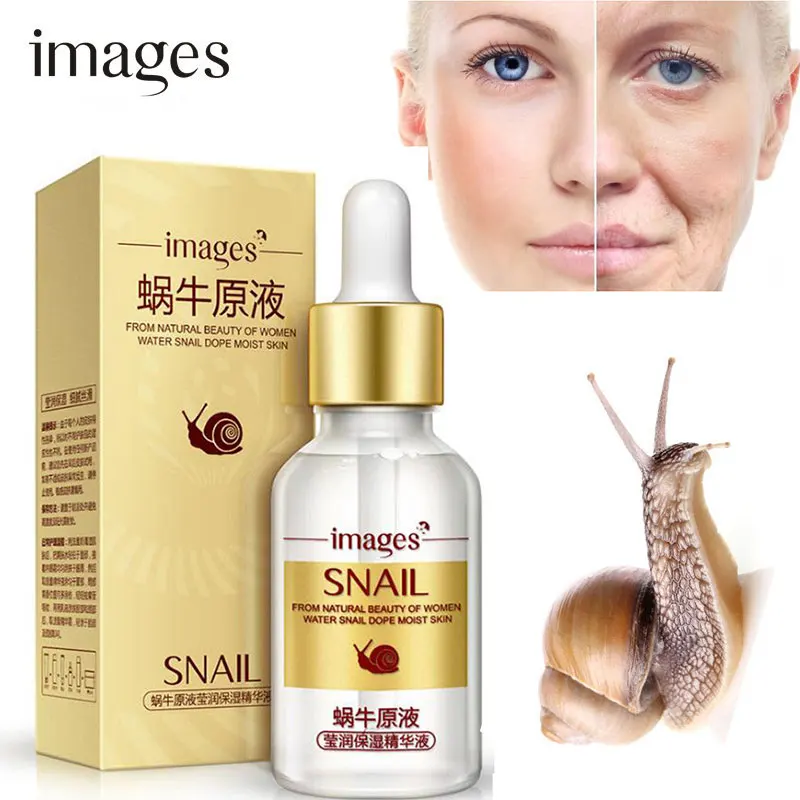 

IMAGES Snail Extract Face Serum Essence Anti Wrinkle Hyaluronic Acid Anti Aging Collagen Whitening Moisturizing Face Skin Care