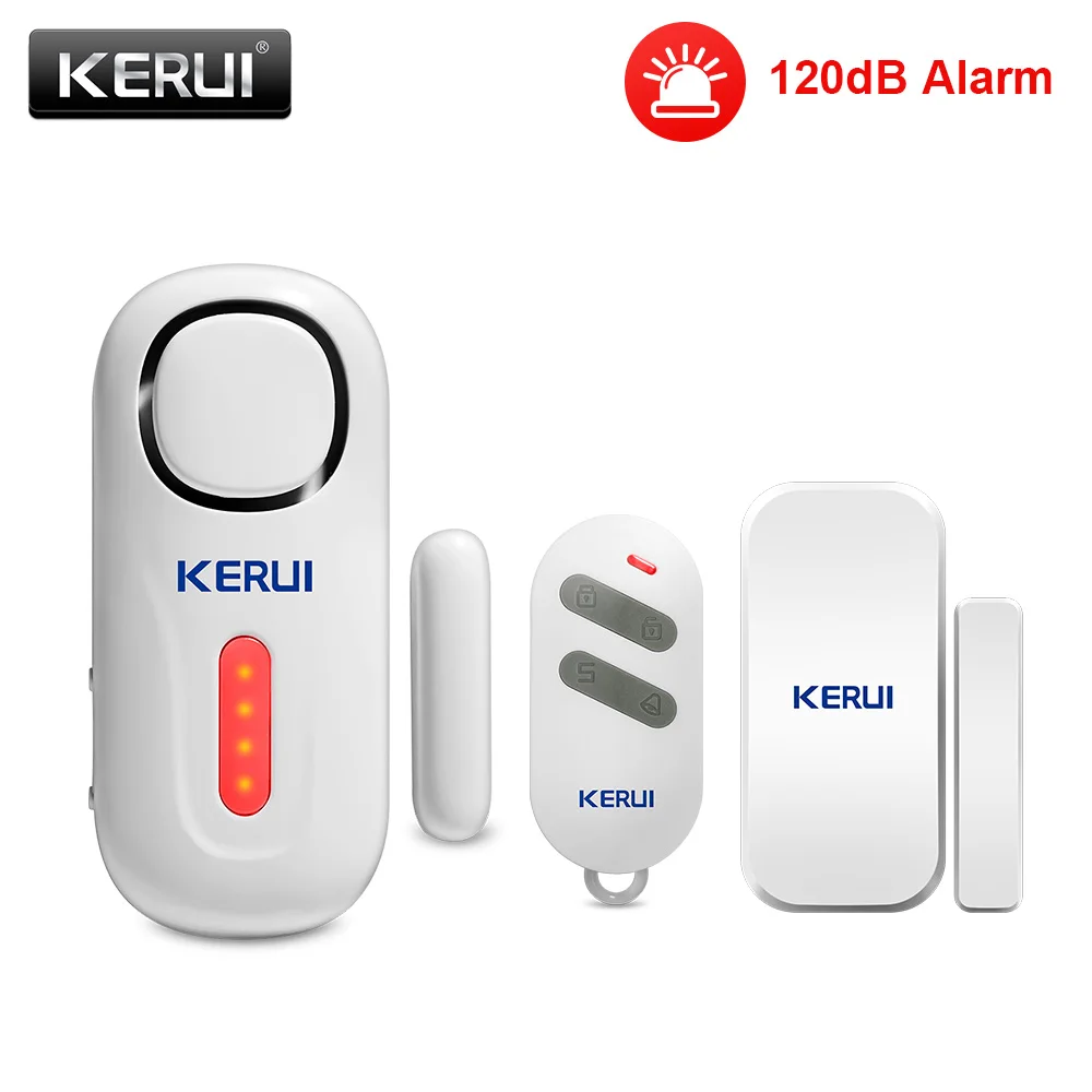 KERUI 120DB Wireless Door/Window Entry Security Burglar Sensor Alarm PIR Magnetic Smart Home Garage System Remote Control Led elderly emergency button Alarms & Sensors