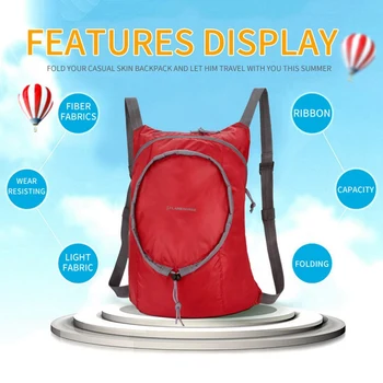 

Flame Horse Nylon Waterproof Collapsible Backpack Daily Walking Travel Portable Comfort Red Bag