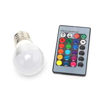 

E27 16 Change Color Flash Light Bulb Lamp 3W RGB Led Light Spotlight IR Remote
