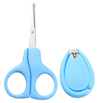 

1 Set/4pcs Handy Nail Scissors Set Applied Children Manicure Set Durable Nail Tool (Blue)