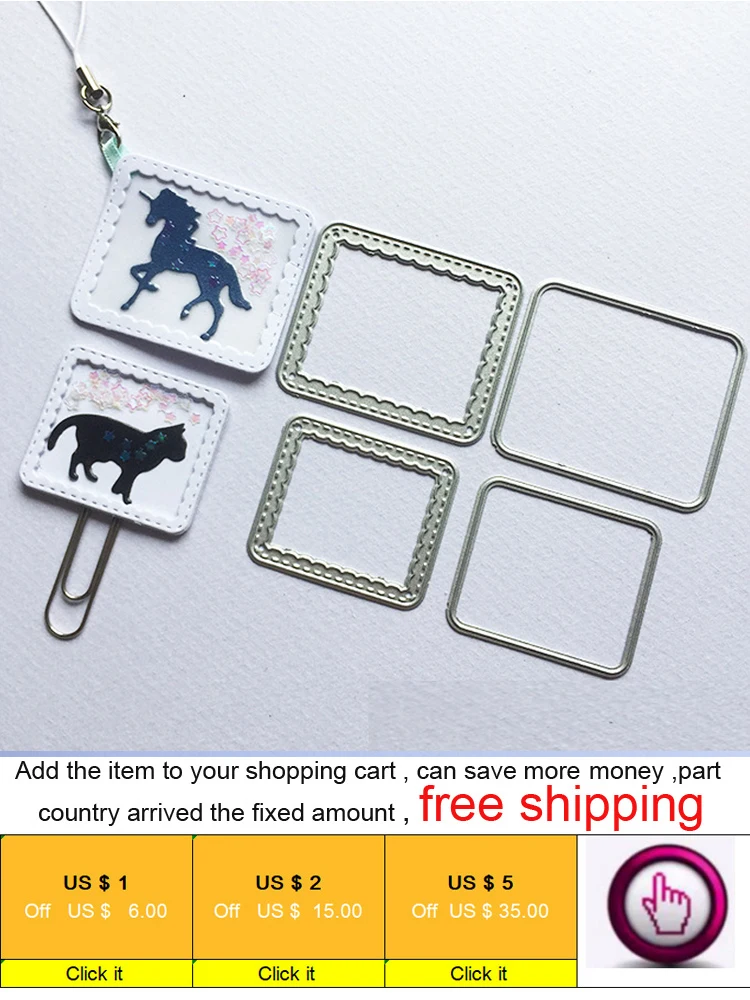 Stitch Rectangle frame cutting Dies 2