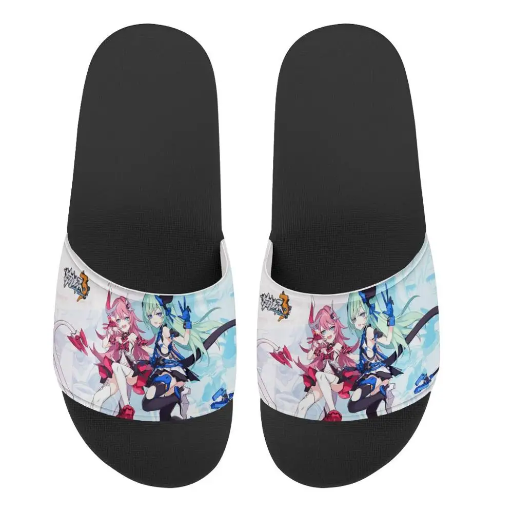 

Custom Pattern Anime Honkai Impact Summer Men Casual Fashion Slides Sandals Outdoor Non-slip Beach Shoes Platform Flip Flops