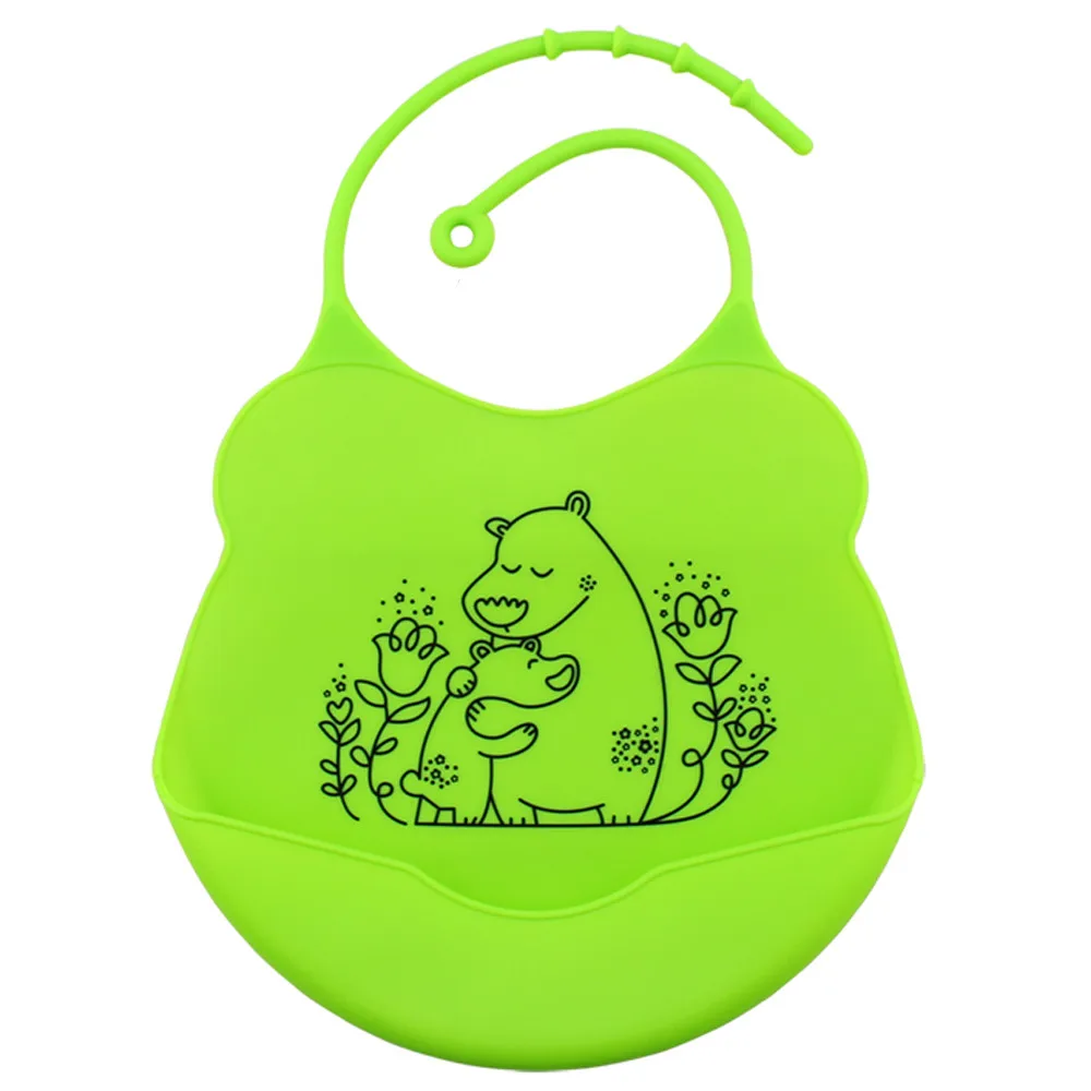 Kids Silicone Baby Bibs Baby cartoon waterproof silicone saliva bib Waterproof Bib Babies Saliva Bib Baby Feeding