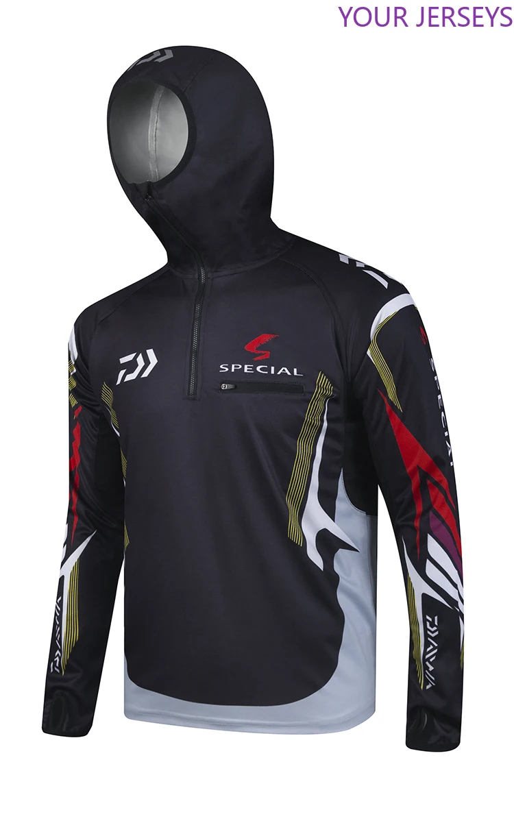 

New Breathable Sunscreen Fishing Shirt Men Summer Long Sleeve Hooded Jackets Mens Quick Drying Dawa Clothes