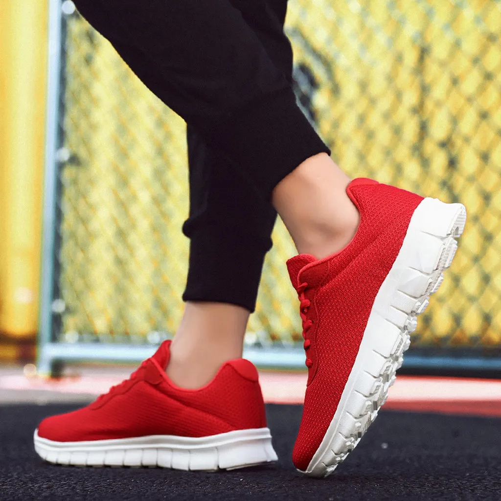 Zapatillas hombre осень Лидер продаж Для мужчин, элегантная ткань дышащий, сетчатый, для бега, однотонная обувь, Цвет на открытом воздухе повседневные кроссовки