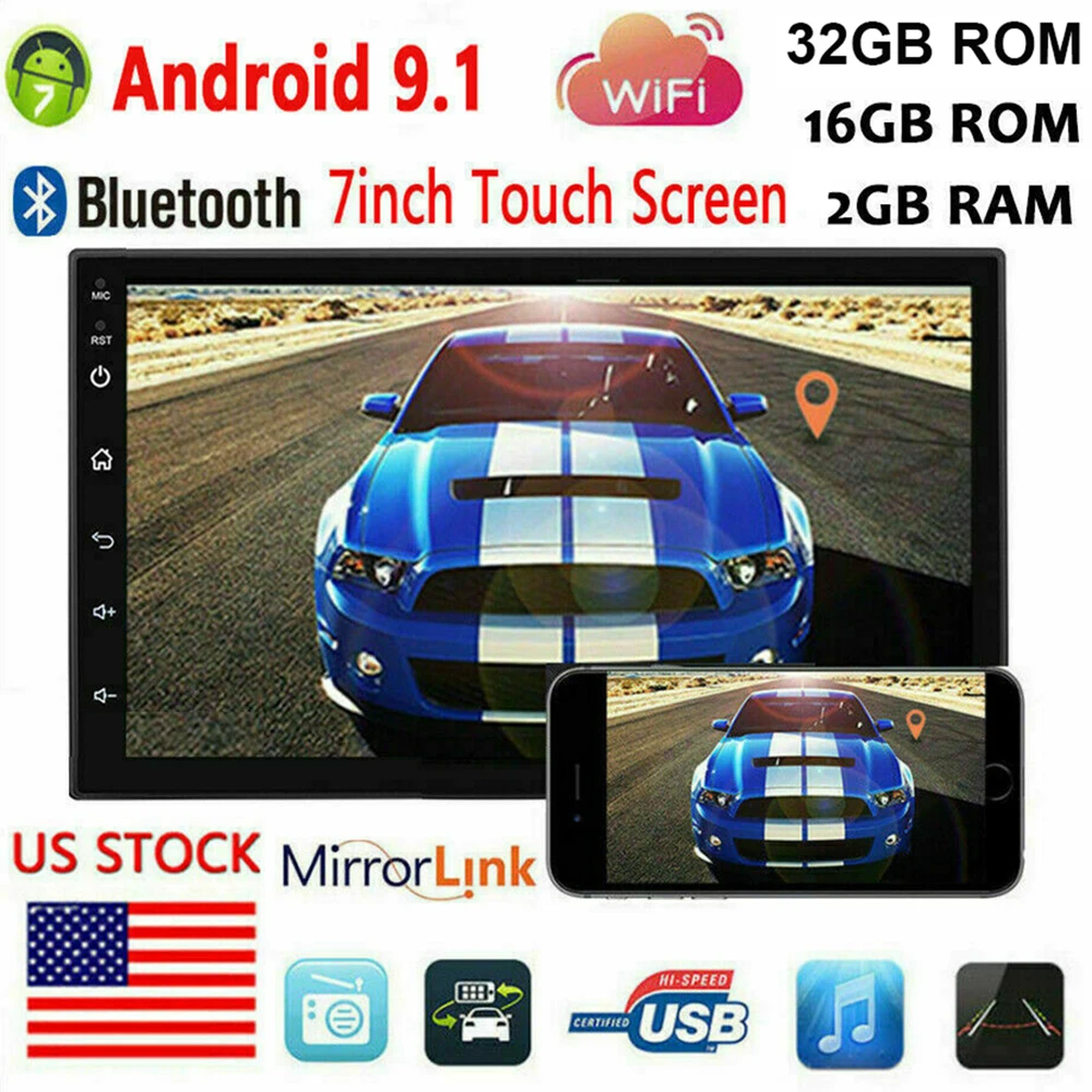2GB RAM! Автомагнитола 2 Din Android 9 1 мультимедийный плеер Авторадио 7 дюймов GPS Wi Fi