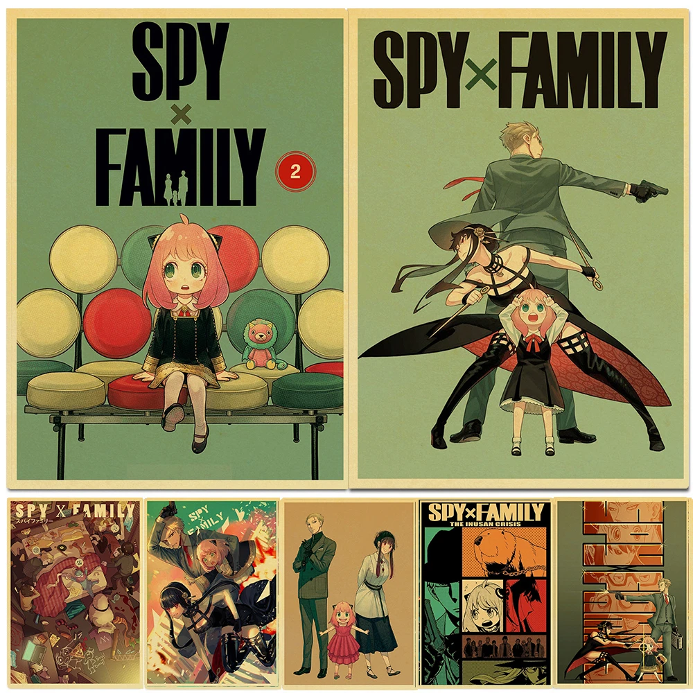 Wtq日本のアニメポスターspyxfamilyキャンバス絵画レトロな壁のポスター壁アート画像部屋の装飾家の装飾 Painting Calligraphy Aliexpress