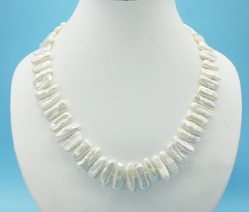 

2020# Free ship!!! Luxury Bridal Wedding Pearl Jewelry Biwa Charm freshwater pearl necklace 18"