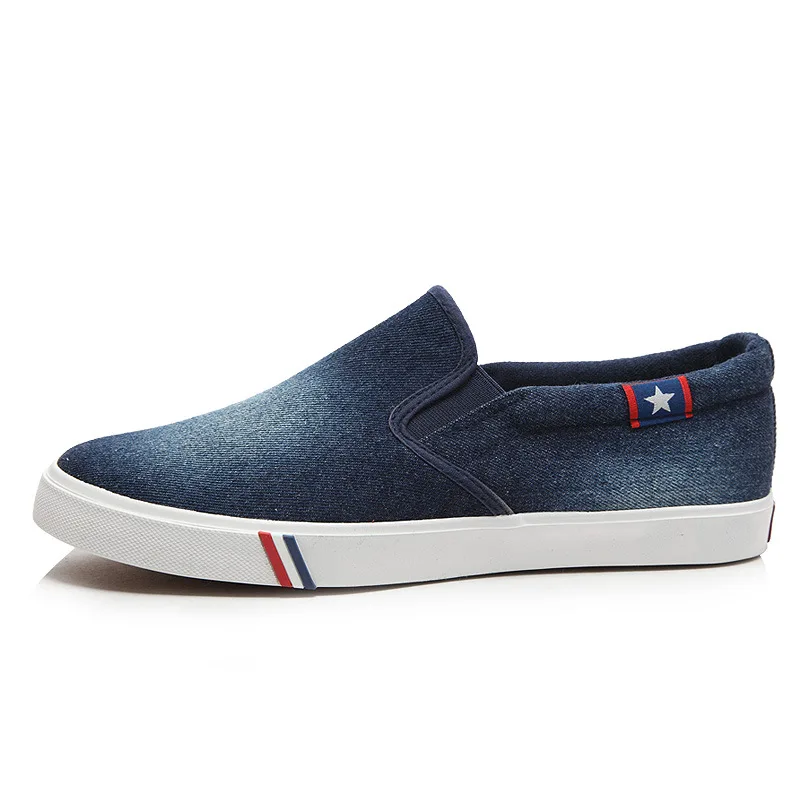 Denim Sneakers Mens Casual Shoes Summer Canvas Shoes Slip on male