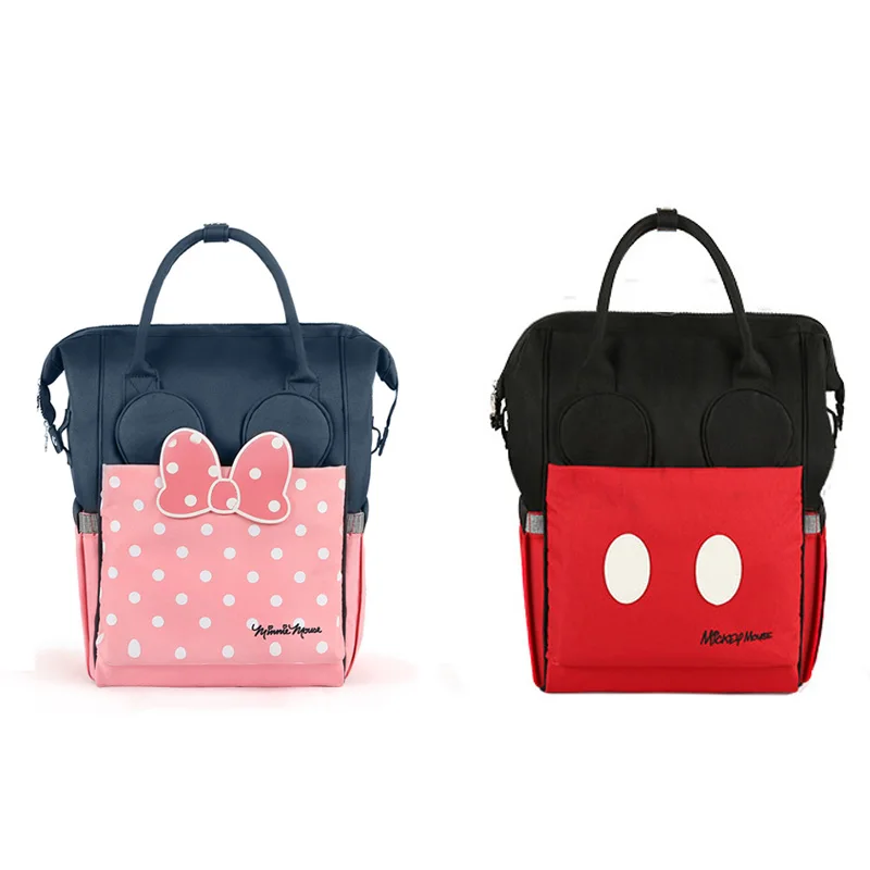 Disney Новая модная сумка для подгузников, рюкзак большой емкости, Детская сумка, сумка для подгузников для ухода за ребенком, USB нагрев