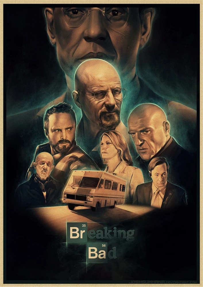 Американский сериал Breaking Bad стикер на стену классический постер ретро крафт