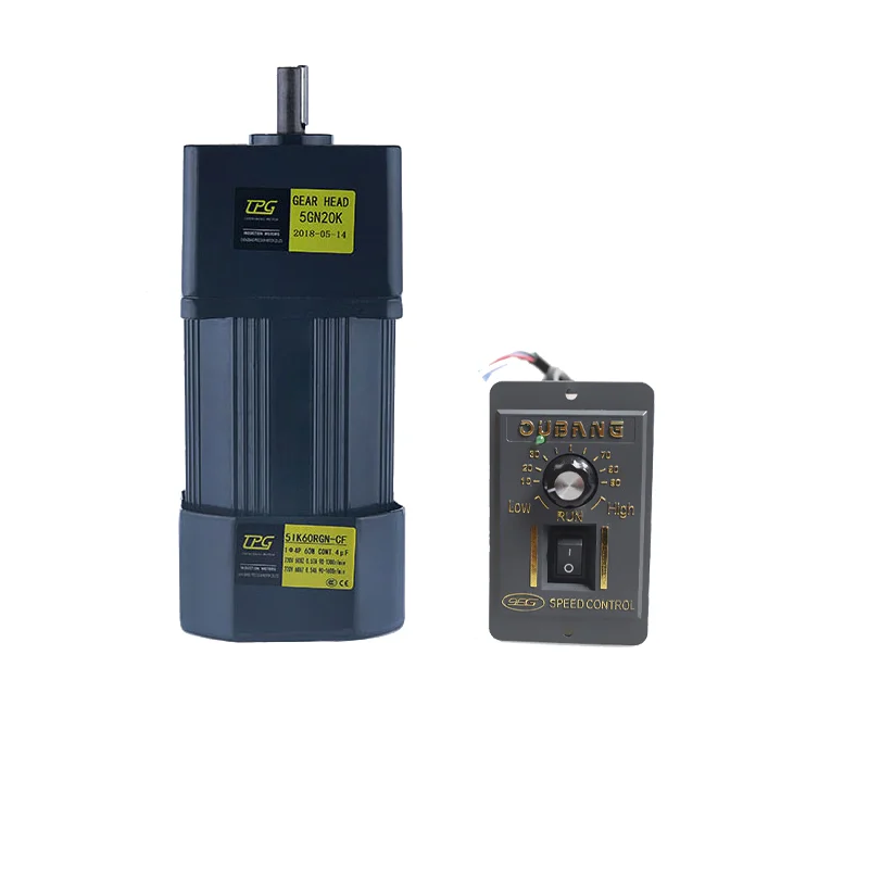 5IK60RGN-CF 60W AC220V AC gear reducer motor, adjustable speed, reversible, high torque + speed controller