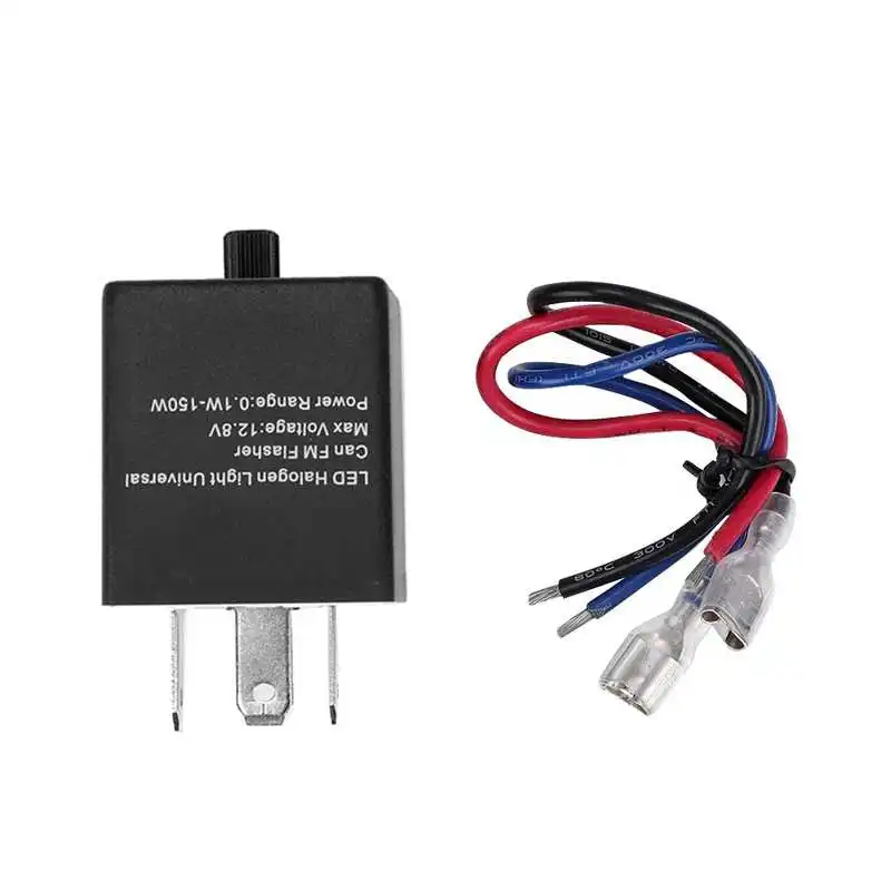 3 Pin Adjustable Frequency Relay LED Flasher Turn Signal Light Blinker