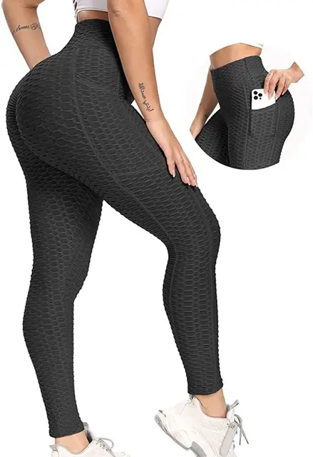 Sexy Ruched Butt Lift Legging with Pockets Women Anti Cellulite Elastic Yoga Pants Fitness Gym Sportswear Push Up Workout Tights 3