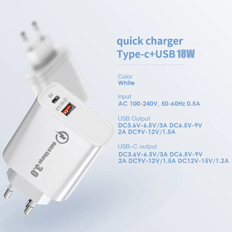 18 Вт QC 3,0 быстрое зарядное устройство EU/US вилка USB зарядное устройство адаптер для iPhone11 7 8 для samsung для huawei mate 30 Планшет настенный USB адаптер