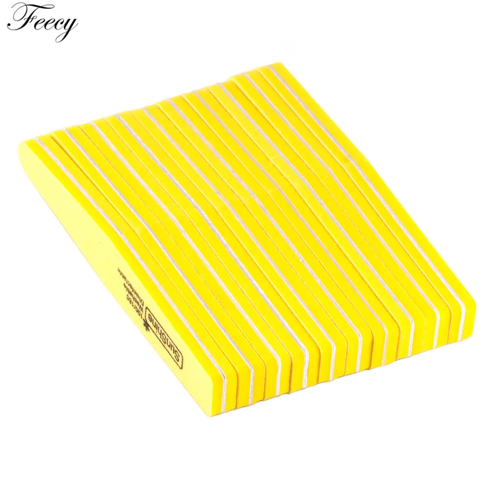 NF1001 10pcs Yellow 10 шт./лот пилка для ногтей буферная 100/180 зернистость двухсторонний набор пилок для ногтей моющийся педикюр Маникюрный Инструмент гель для полировки ногтей - Цвет: NF1001 10pcs Yellow