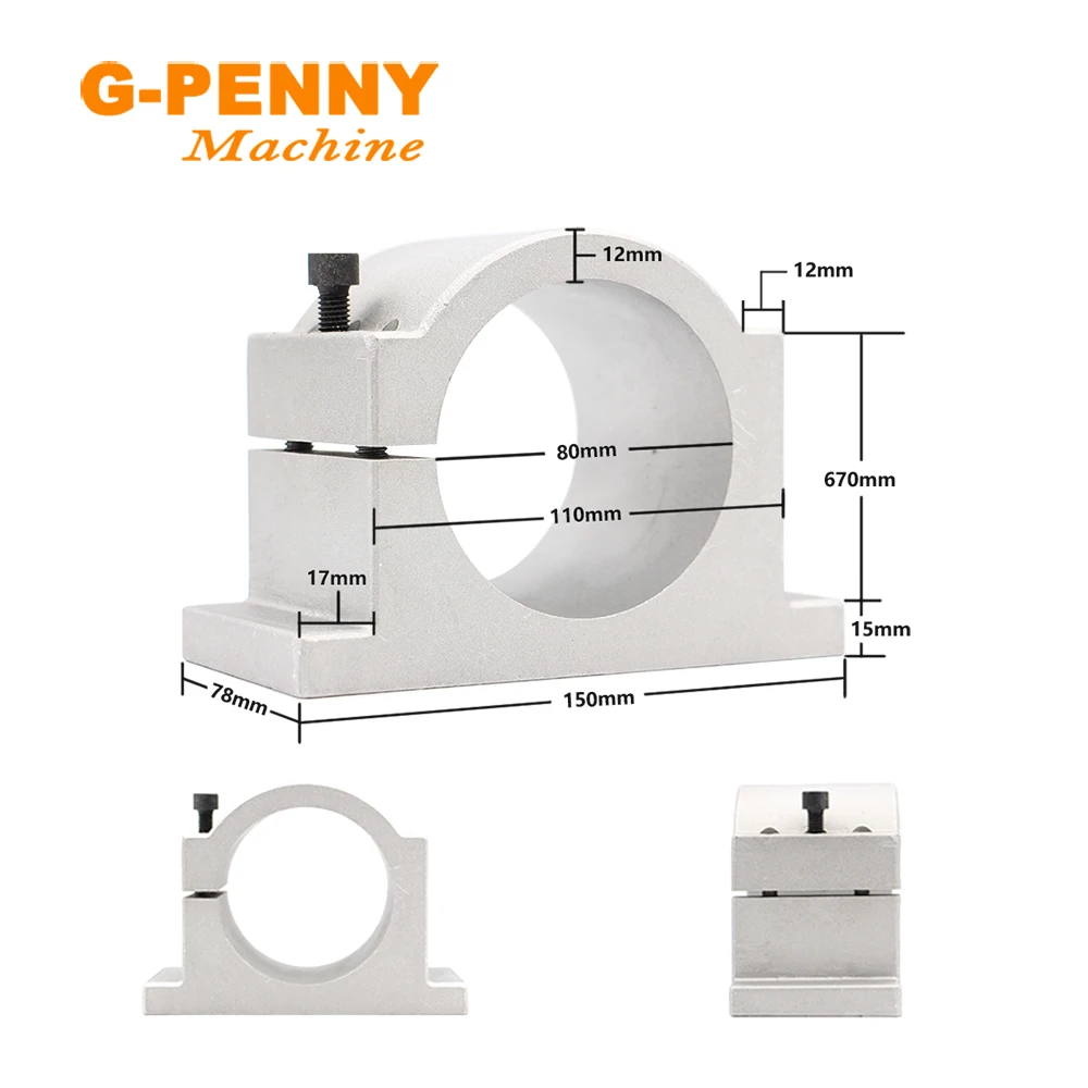 US $251.79 EU RU Shipping CNC Spindle Motor 22kw ER20 Water Cooled 4pcs Bearings With Variable Frequency Driver VFD 80mm Clamping Bracket