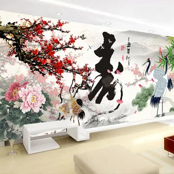 

2019 New Style Cross Stitch Line Stitch Living Room Printed Longevity Longevity Figure Sharply Full Embroidery Crane Wish Life 3
