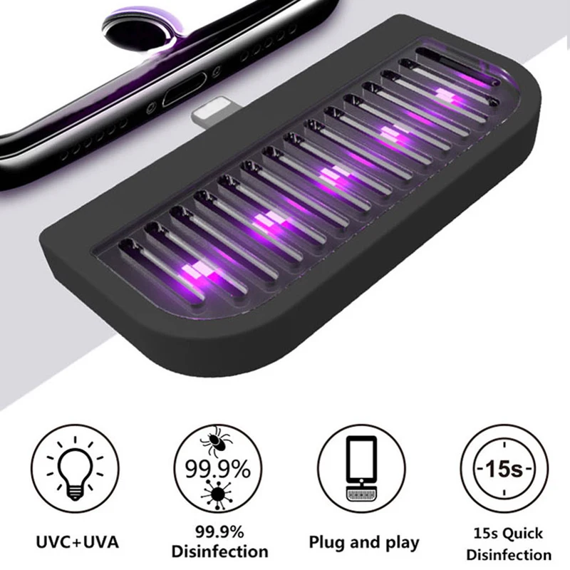 Lámpara de desinfección UV portátil para teléfono, lámpara ultravioleta UVC germicida, luces esterilizantes, utensilios de Cocina