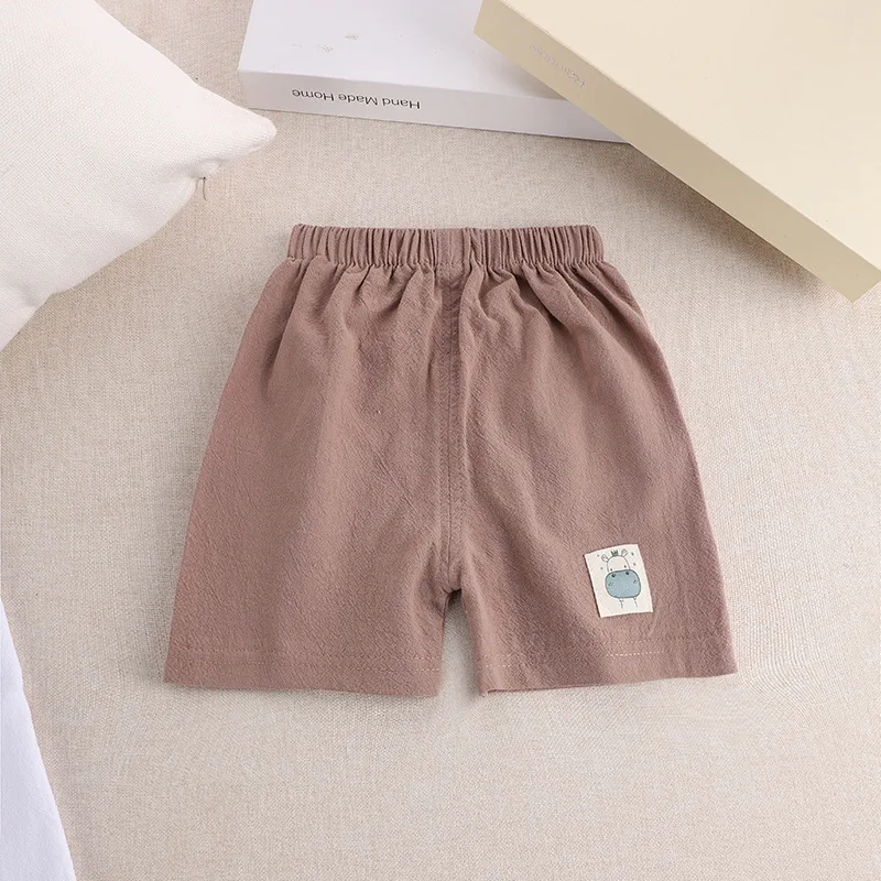 Summer Children's Shorts Baby Boy Clothing Korean Cotton Linen Pants Boys Girls Pant Cartoon Children Casual Pants Kids Wears