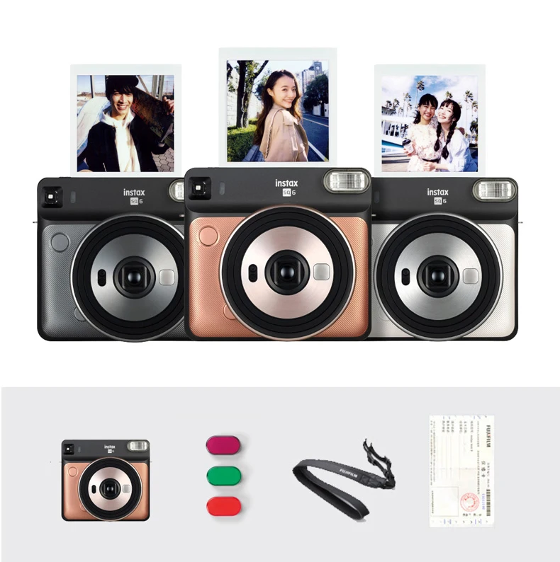 5 цветов Fujifilm Instax квадратный SQ6 мгновенная пленка фото камера Румяна золото графит серый жемчуг Белый Рубиновый Красный