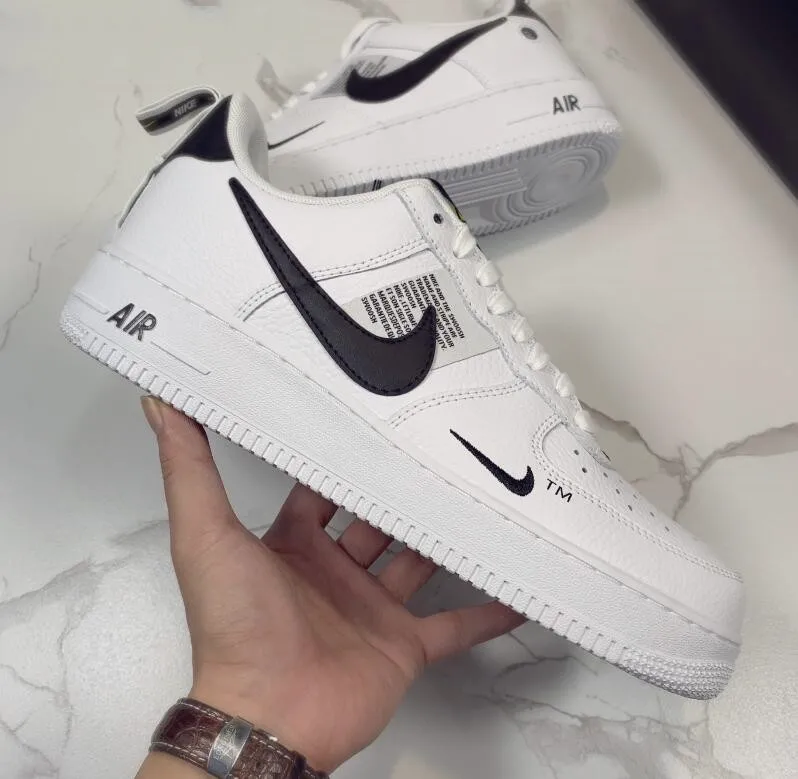 Air Force 1 One Low 07 Lv8 Utility черно-белая женская и мужская Обувь Af1 кроссовки - Цвет: PHOTO COLOR1