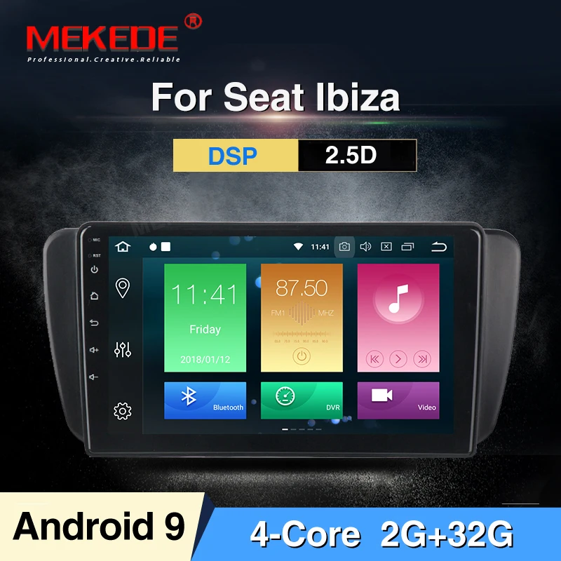 MEKEDE 11024x600 Android9.0 радио автомобильный DVD для сиденья IBIZA 2009- с лучшим радио зеркальное соединение вариант DVR DAB антенна - Цвет: 32G