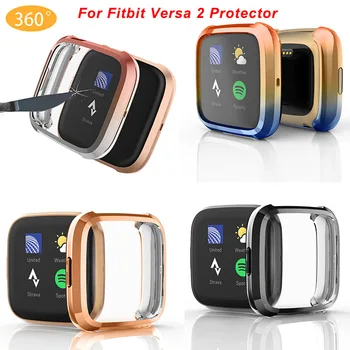 

Shockproof Case For Fitbit Versa 2 Cases Screen Protector 360º Full Protective Case For Fitbit Versa 2 TPU Electroplated Cover