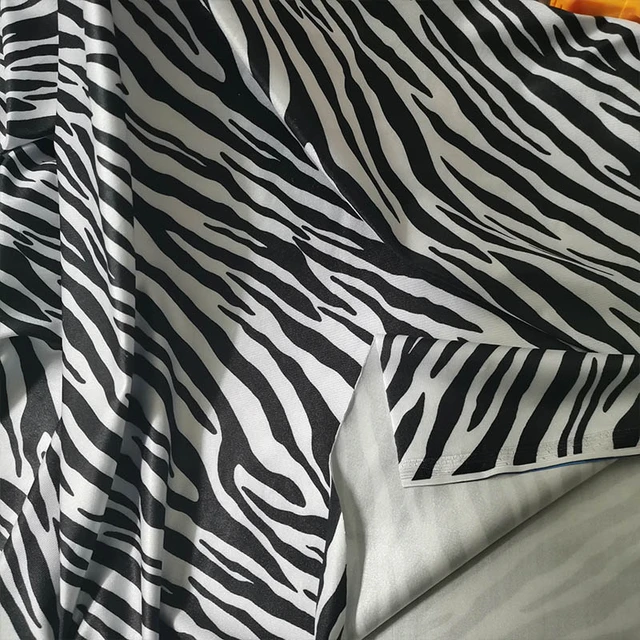 Buon bianco 4 vie elasticizzato lavorato a maglia in Lycra/Spandex tessuto  Zebra stampa costumi da