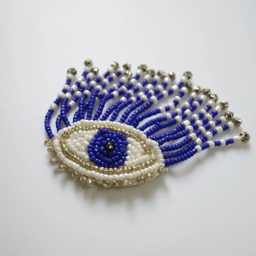 1pc beaded embroidered eye Patches for Clothing sew on rhinestonen eyes parches Appliques Decoration Badge parche