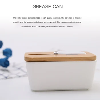 

Porcelain Butter Dish with Wooden Lid Cutter Insulated Storage Container YE-Hot