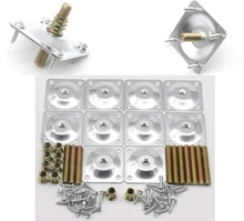 

10-Pack M8 Furniture Leg Mounting Plates Kit with Screws Hangers Bolts Adapters for Table Sofa Cabinet Desk Leg, 48x48x2.0mm