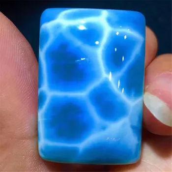 

Top Natural Blue Larimar Pendant For Woman Lady Man Crystal 29x20x10mm Rectangle Beads Beauty Dominica Water Pattern Stone AAAAA
