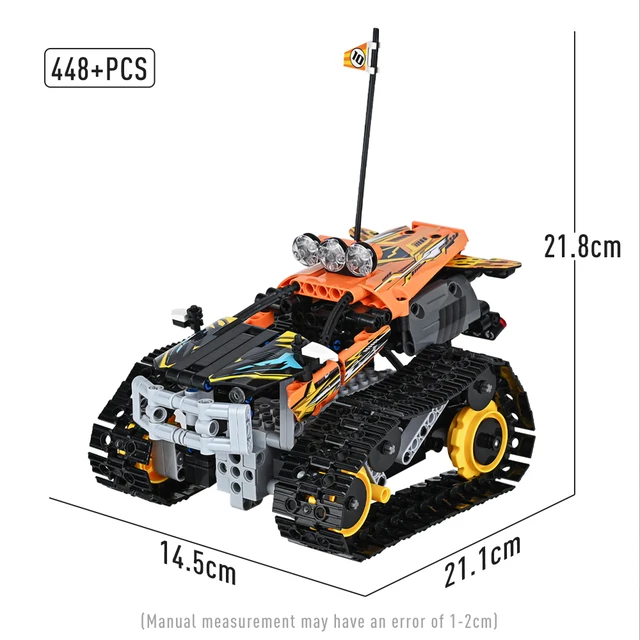 448 PCS Technical RC Tracked Stunt Vehicle Remote Control Racer Model Building Blocks APP RC Car Set Bricks Toys For Children  6