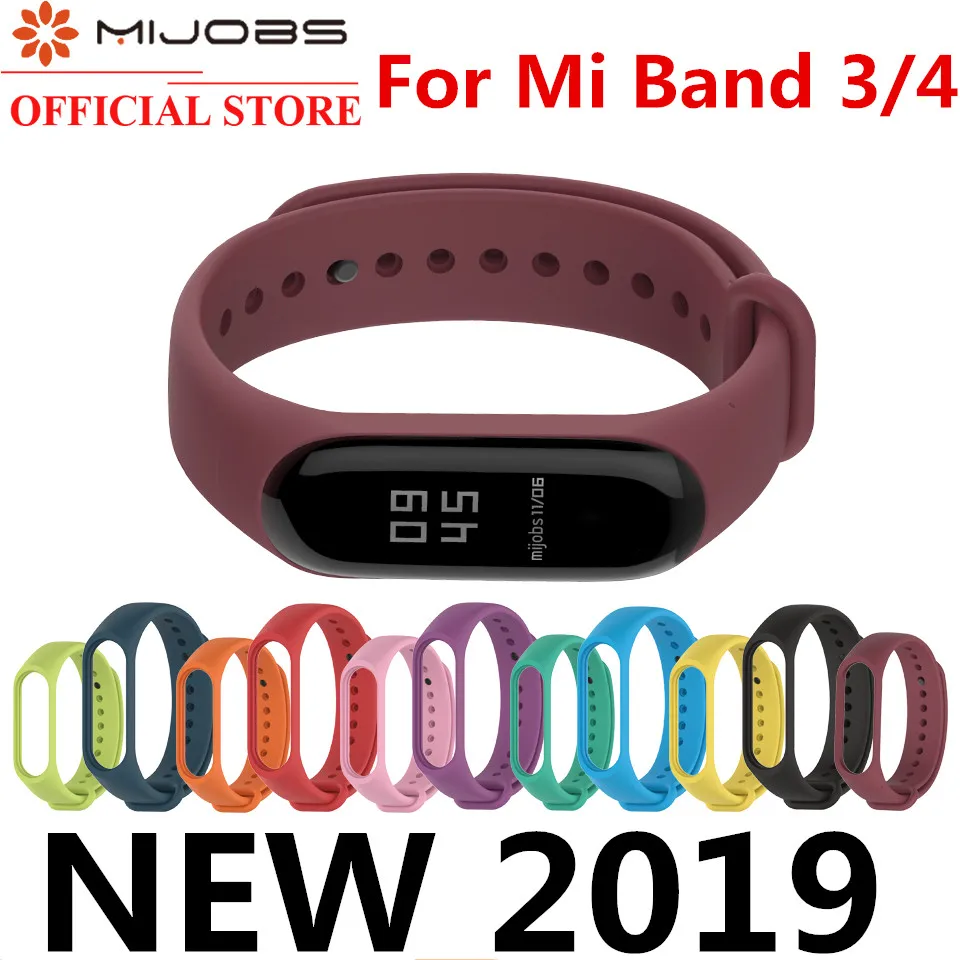 Mi jobs для xiaomi mi Band 3 4 ремешок для спортивных часов часы силиконовый браслет для xiaomi mi band 3 4 браслет mi band 4 3 ремешок