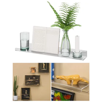 

Wall Shelf Modern Picture Ledge Display Toy Storage Wall Shelf Clear Acrylic Invisible Kids Floating Bookshelf for Kids Room