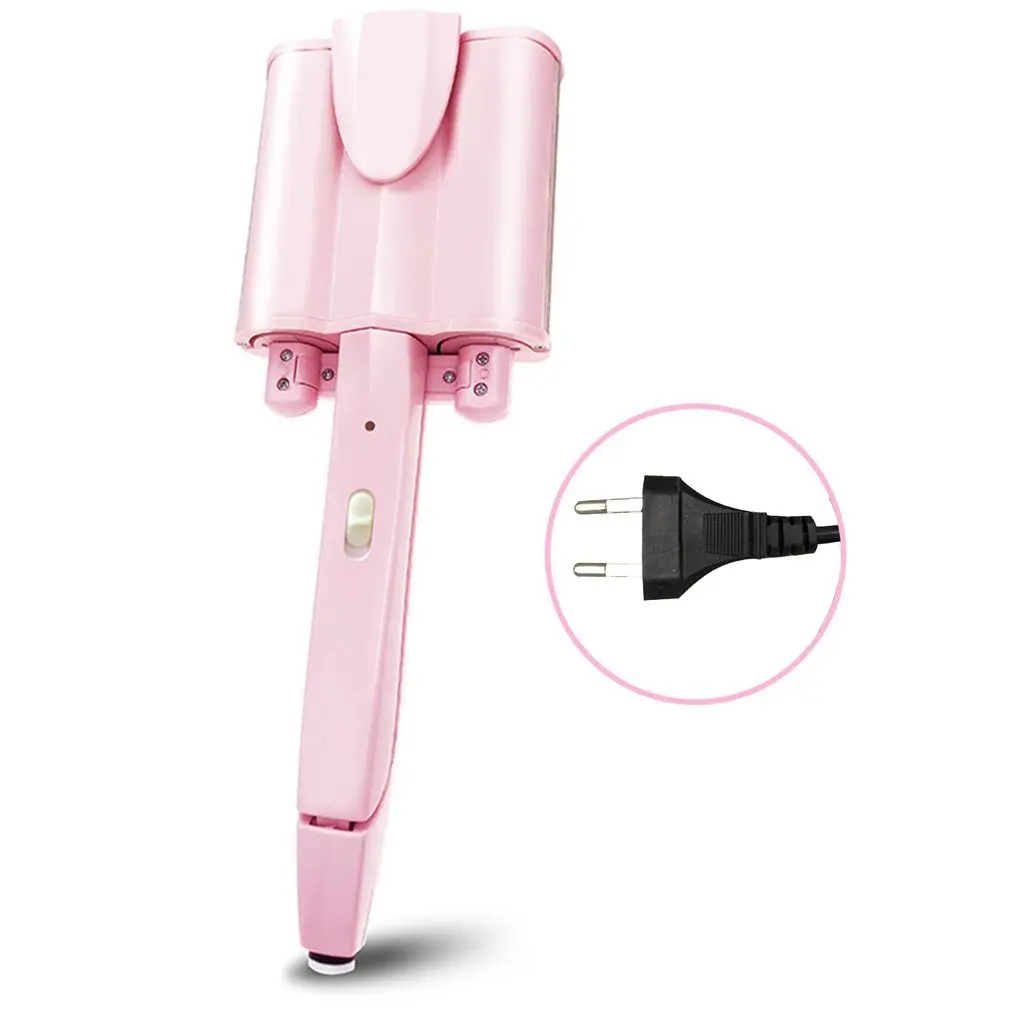 Мульти-Функция с мягким задником на гибкой бар, с рисунком в виде водной ряби бигуди для волос большой рулон яйцеобразная голова с тремя волна Портативный щипцы для завивки волос