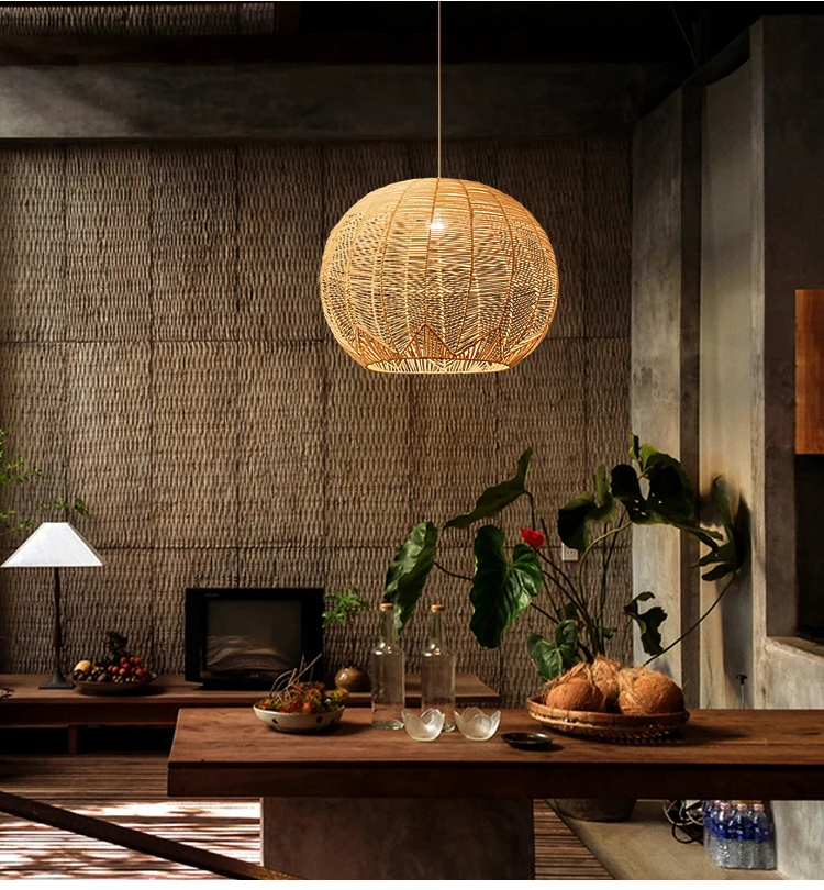 New Chinese Bamboo Pendant Lights Japanese Zen Creative