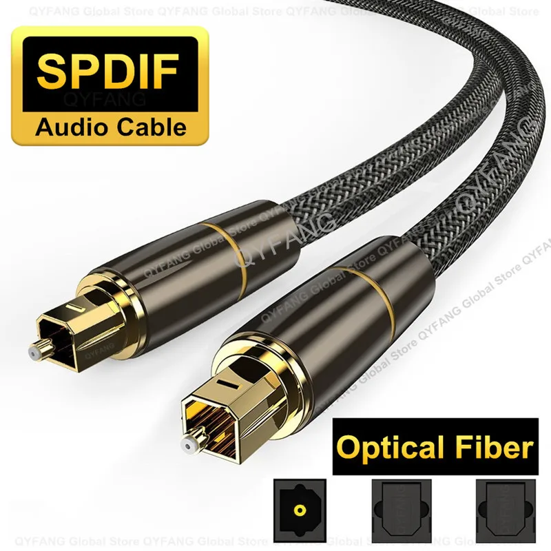 Óptica de Audio Digital por Cable de Fibra óptica de Cine en casa 5.1 Pista Cable de Audio SPDIF Salida de línea 3 Metros 1pc Negro 