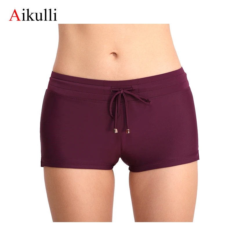 

Aikulli Adjustable Swim Trunks Bikini Women Swim Briefs Swimwear Shorts Fold Beachwear Leggings Slim Large Size Swim Trunks XL