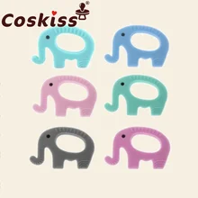 Coskiss – anneau de dentition en Silicone pour bébé, 1 pièce, sans BPA, animaux, éléphant, qualité alimentaire, produit DIY, collier, jouet d'allaitement, cadeau 