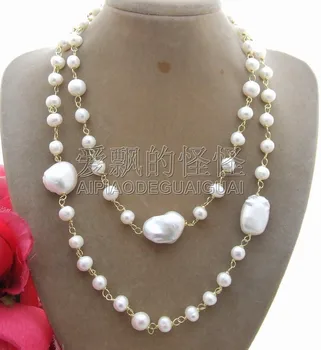 

N012602 19MM 34'' Keshi Pearl Necklace