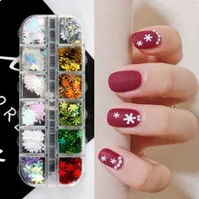 

Boxed laser snowflake flakes Christmas sequins series nail art Holographic Fashion accessories