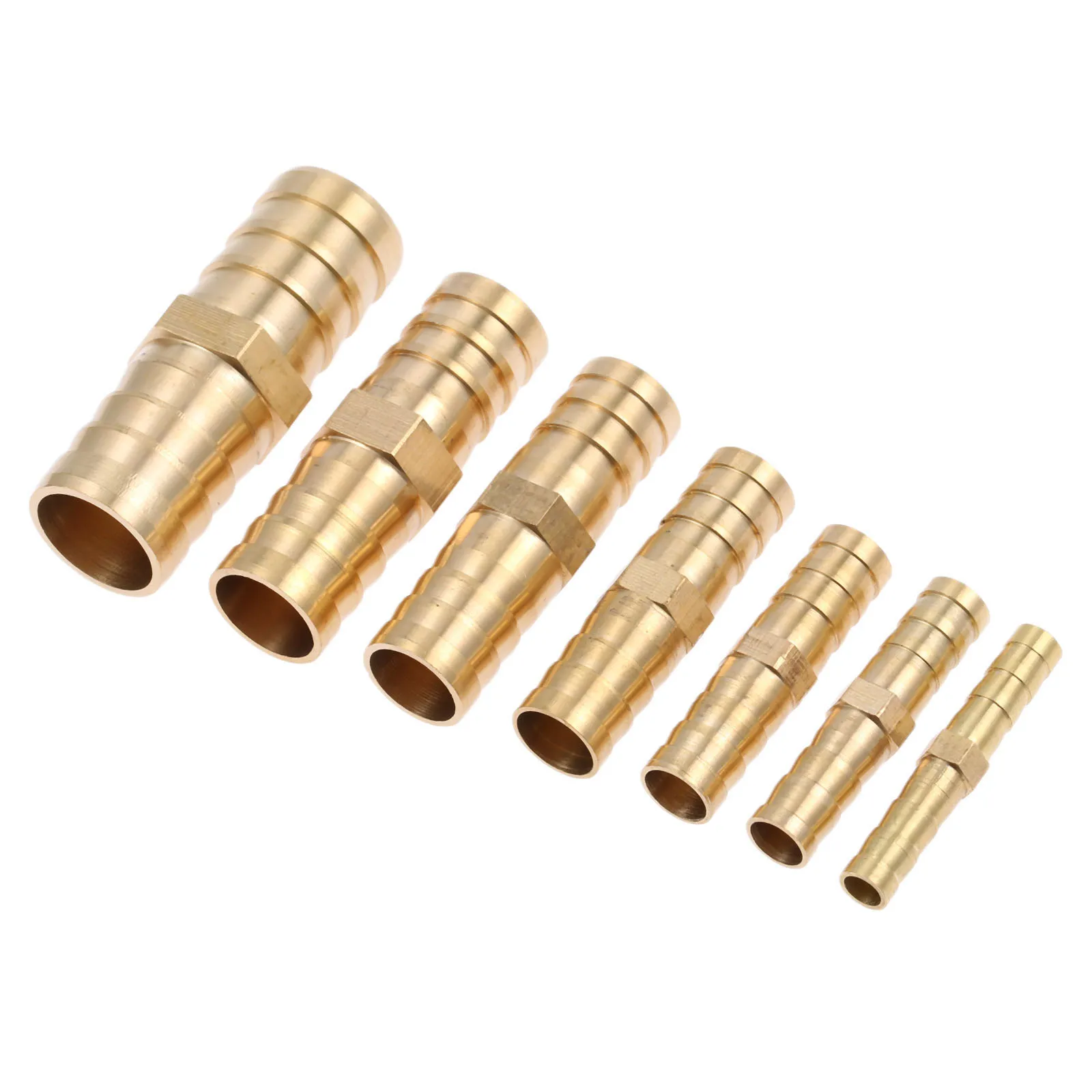 Brass Perforation Straight Hose Joiner Barbed Connector Fuel Water Gas Tubing 