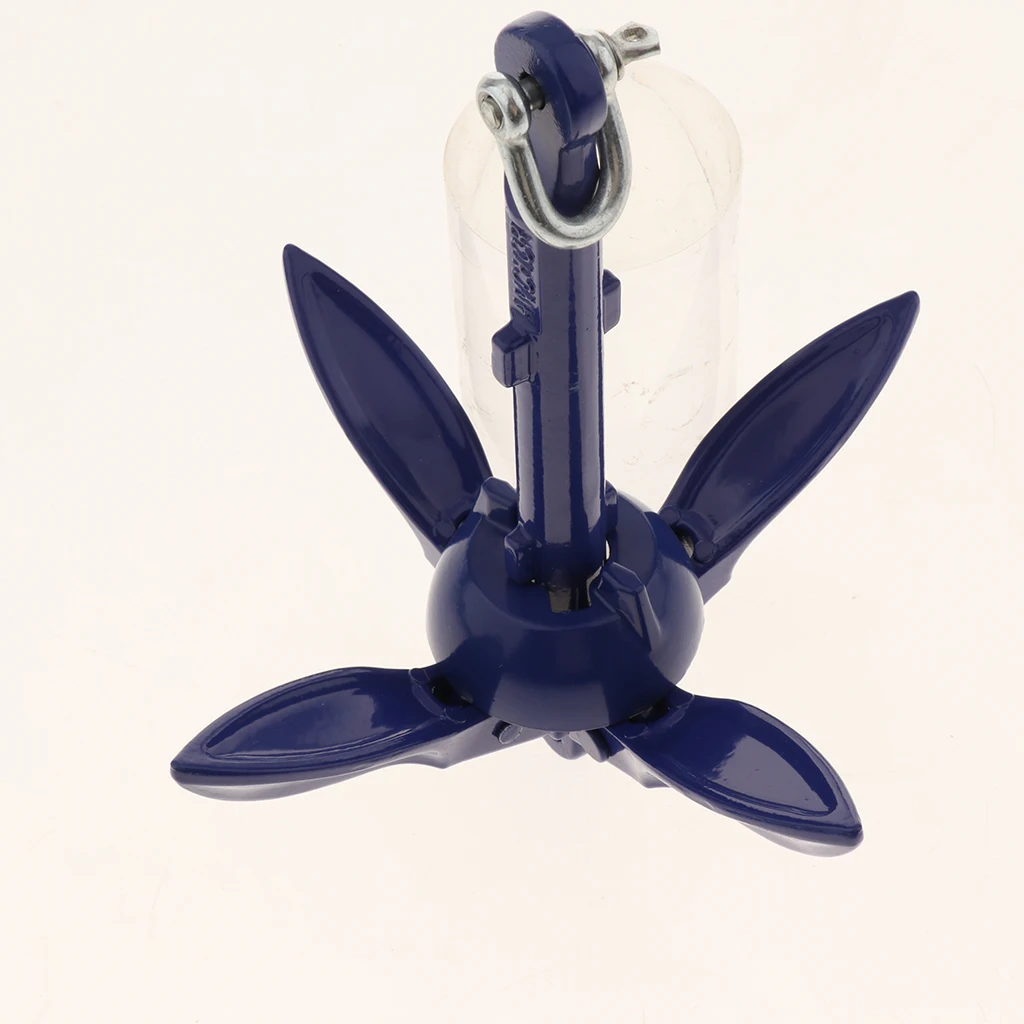 Solid Grapnel Folding Anchor for Kayak Fishing with Anti-rust Blue Coating