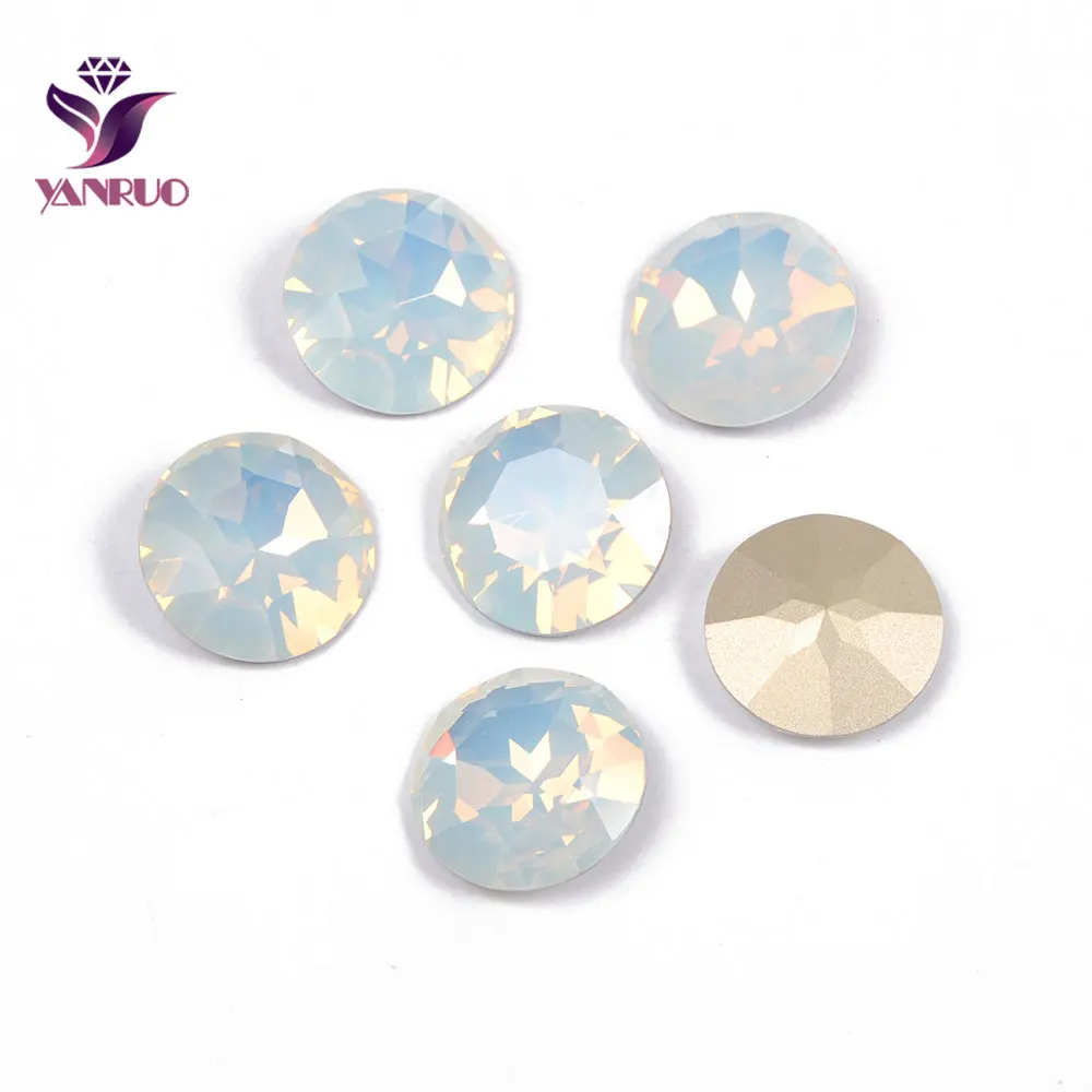 YANRUO 1201 круглые 27 мм Необычные камни для шитья камней и кристаллов DIY Ювелирные изделия большие стразы с бриллиантами для одежды - Цвет: White Opal