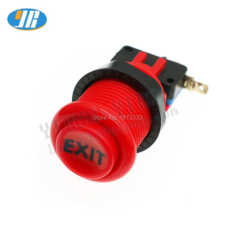 Happ Style Push Button With Microswitche Arcade Push Button CREDIT COIN EXIT POWER Player Design Games Parts 28mm Mounting Hole