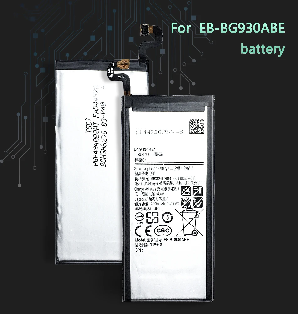 Высокое качество 3000 мАч EB-BG930ABE аккумулятор для samsung GALAXY S7 G9300 SM-G9300 SM-G930 G930 G930F литий-полимерный аккумулятор